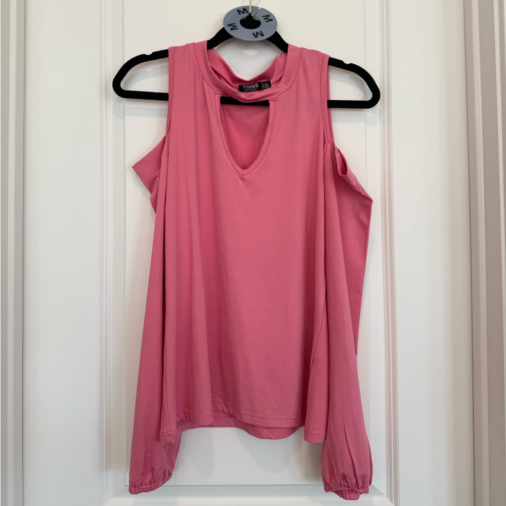 Chic Pink Top with Cut-Out Design